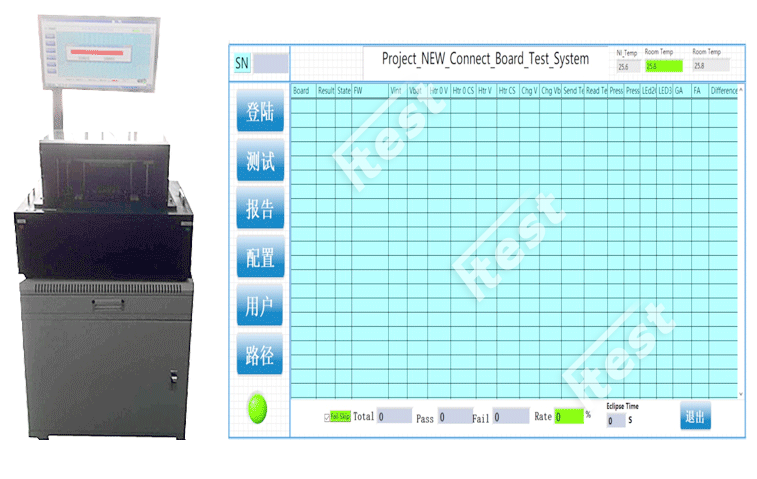 Electronic cigarette ATE test equipment